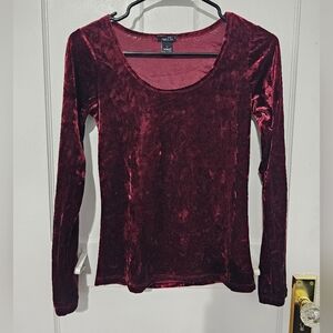Burgundy Velvet Long Sleeve
